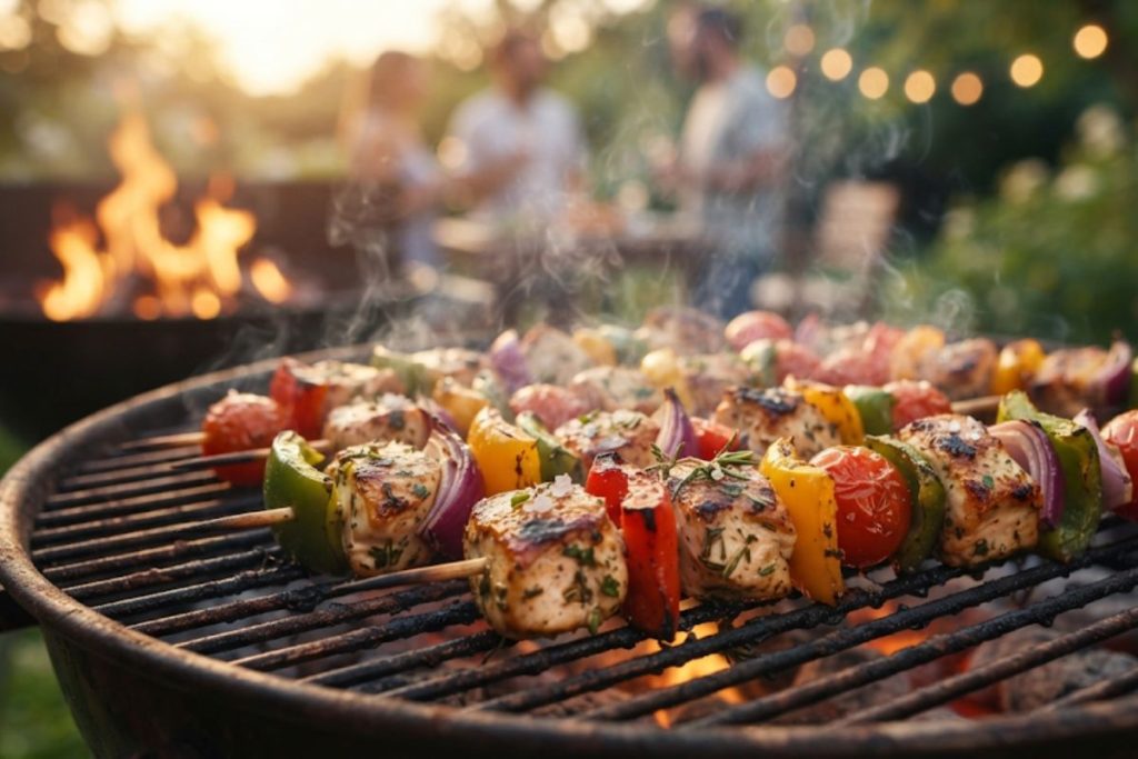 Brochettes de poulet mariné