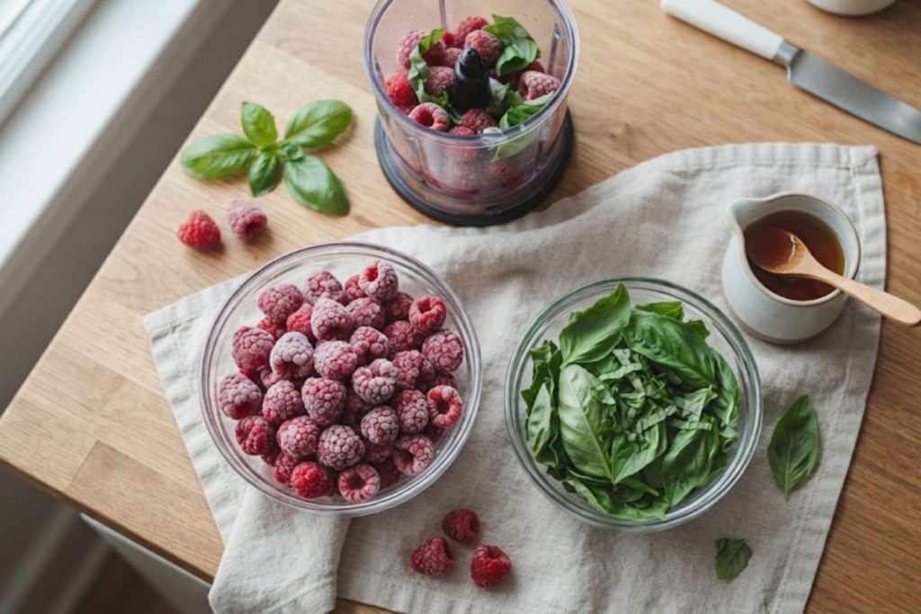 sorbet framboise basilic